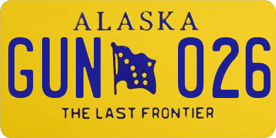 AK license plate GUN026