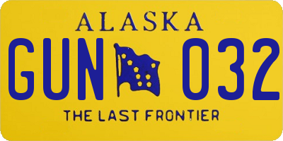 AK license plate GUN032