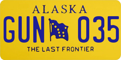 AK license plate GUN035