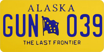 AK license plate GUN039