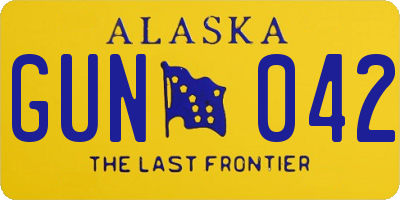 AK license plate GUN042