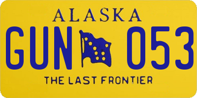 AK license plate GUN053