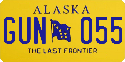 AK license plate GUN055
