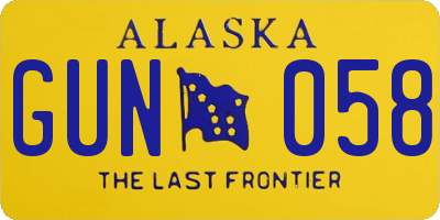 AK license plate GUN058