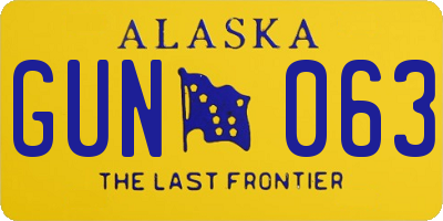 AK license plate GUN063
