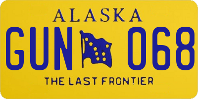 AK license plate GUN068