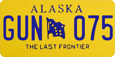 AK license plate GUN075
