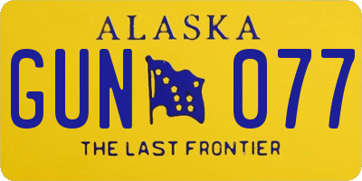 AK license plate GUN077