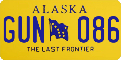 AK license plate GUN086