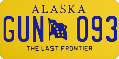 AK license plate GUN093