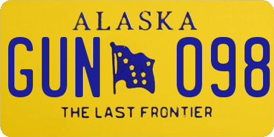 AK license plate GUN098