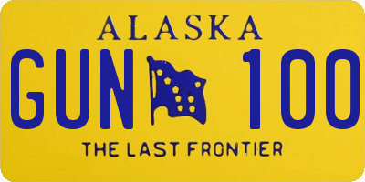 AK license plate GUN100