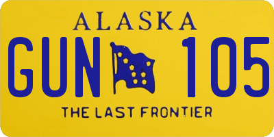 AK license plate GUN105