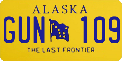 AK license plate GUN109