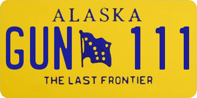 AK license plate GUN111