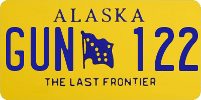 AK license plate GUN122