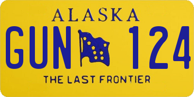 AK license plate GUN124