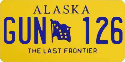 AK license plate GUN126