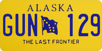 AK license plate GUN129