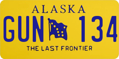 AK license plate GUN134