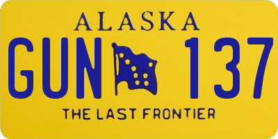 AK license plate GUN137