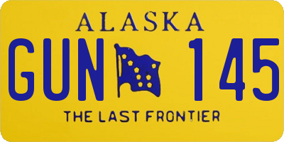 AK license plate GUN145