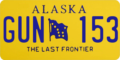 AK license plate GUN153