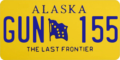 AK license plate GUN155