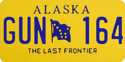 AK license plate GUN164
