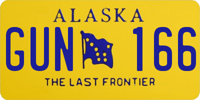 AK license plate GUN166