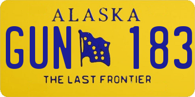 AK license plate GUN183