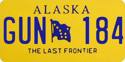 AK license plate GUN184