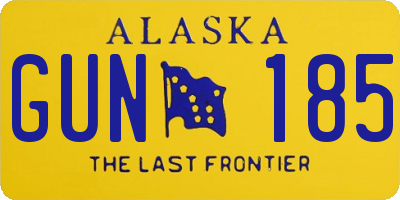 AK license plate GUN185