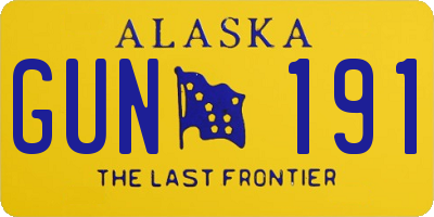 AK license plate GUN191