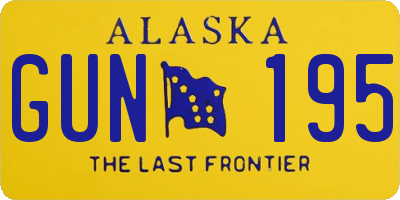 AK license plate GUN195