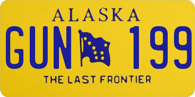 AK license plate GUN199