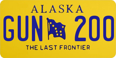 AK license plate GUN200