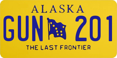 AK license plate GUN201