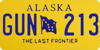 AK license plate GUN213