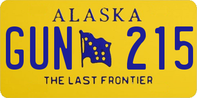 AK license plate GUN215