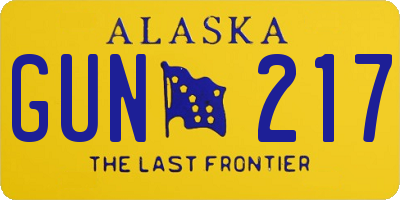 AK license plate GUN217