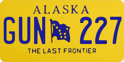 AK license plate GUN227