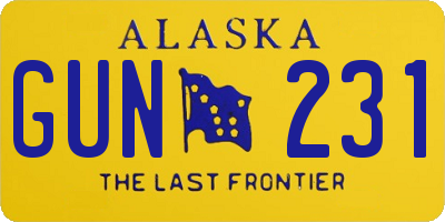 AK license plate GUN231