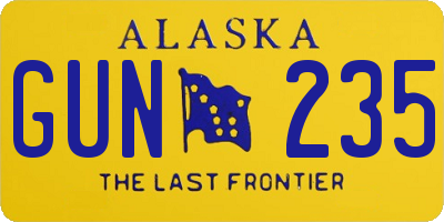 AK license plate GUN235