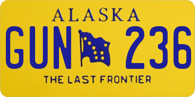 AK license plate GUN236