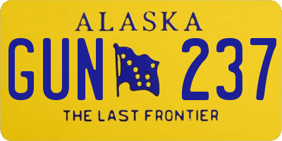 AK license plate GUN237