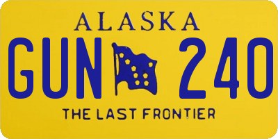 AK license plate GUN240