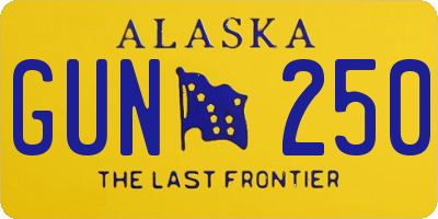 AK license plate GUN250