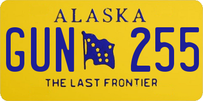 AK license plate GUN255