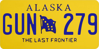 AK license plate GUN279